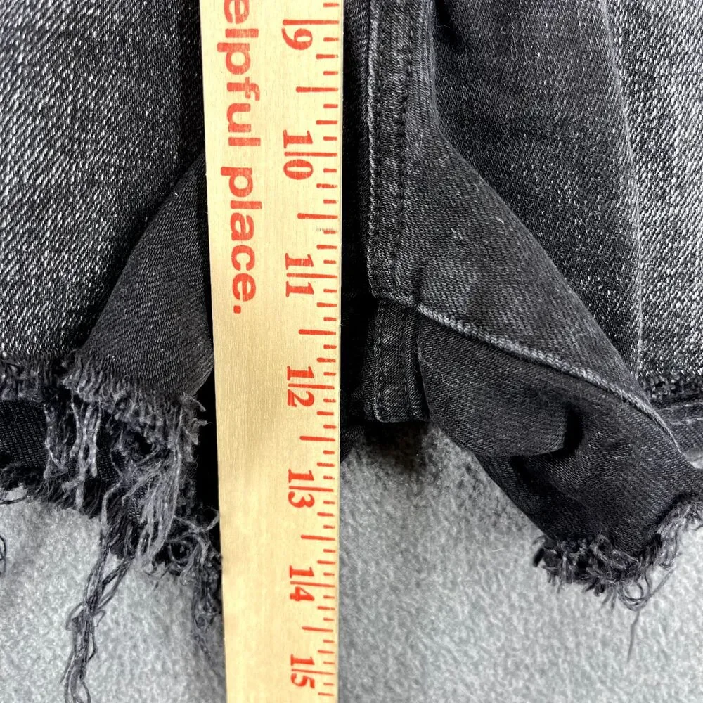 Denim Forum‎ Shorts Womens 24 Black The Arlo Denim Shorts Raw Hem